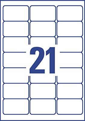 Avery-Zweckform L7782-25 Folie-etiketten 63.5 x 38.1 mm Polyester folie Transparant 525 stuk(s) Permanent hechtend Laser (zwart/wit), Laser (kleur)