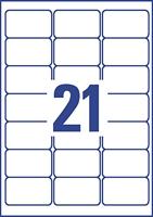 Avery-Zweckform L7782-25 Folie-etiketten 63.5 x 38.1 mm Polyester folie Transparant 525 stuk(s) Permanent hechtend Laser (zwart/wit), Laser (kleur) - thumbnail