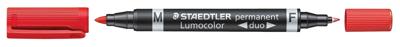 Staedtler Lumocolor Duo 348, permanent marker, rood Staedtler Lumocolor Duo 348, permanent marker, rood