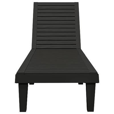 Ligbedden 2 st 155x58x83 cm polypropeen zwart