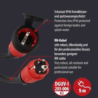 Brennenstuhl Professional verlengsnoer VN 1110 | IP44 | 5m | Zwart | H07RN-F 3G1,5 - 9161050110