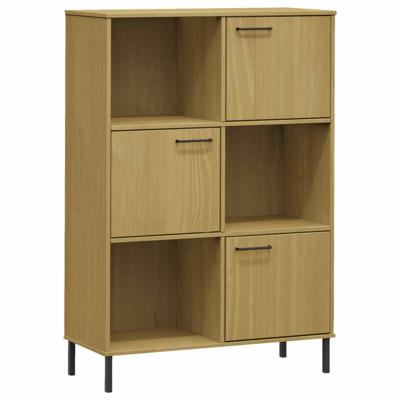 Boekenkast met metalen poten OSLO 90x35x128,5 cm hout bruin