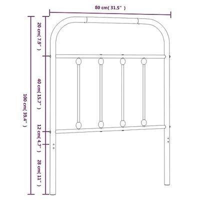 Hoofdbord metaal wit 75 cm Hoofdbord metaal wit 75 cm