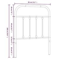Hoofdbord metaal wit 75 cm - thumbnail