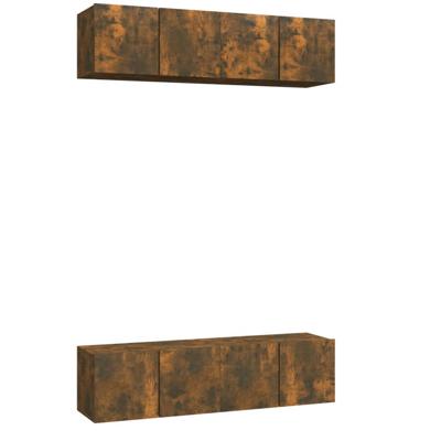 Tv-meubelen 4 st 60x30x30 cm bewerkt hout gerookt eikenkleurig