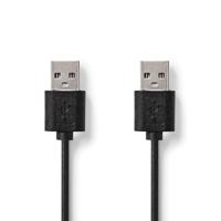 Nedis USB-Kabel | USB 2.0 | USB-A Male | USB-A Male | 480 Mbps | Vernikkeld | 2.00 m | Rond | PVC | Zwart | Label - CCGL60001BK20 - thumbnail