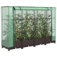 Plantenbak verhoogd met kashoes 160x40x123 cm rattanlook - thumbnail