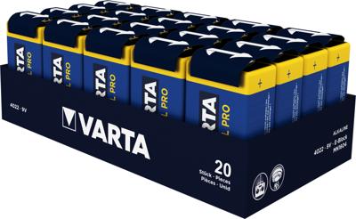 Alkaline Varta Industrial PRO batterij E 9V tray(20) - 3015383 Alkaline Varta Industrial PRO batterij E 9V tray(20) - 3015383
