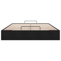 Ottoman bedframe zonder matras 160x200 cm fluweel zwart - thumbnail
