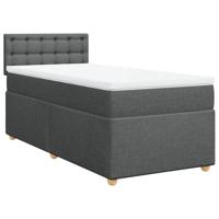 Boxspring met matras stof donkergrijs 90x190 cm - thumbnail