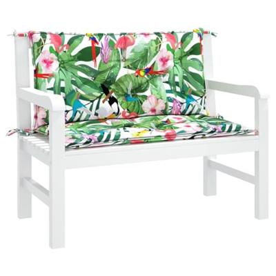 Tuinbankkussens 2 st 100x50x7 cm stof meerkleurig