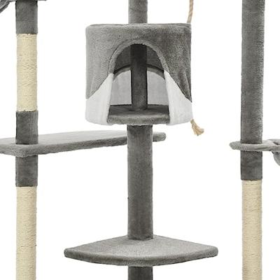 Kattenkrabpaal met sisal krabpalen 203 cm grijs en wit