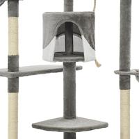 Kattenkrabpaal met sisal krabpalen 203 cm grijs en wit - thumbnail