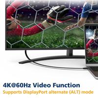 Akasa AK-CBUB60-10BK USB 3.2 Gen 2x2 20Gbps 46W USB Type-C 1m - thumbnail