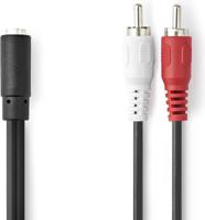 Stereo-Audiokabel | 3,5 mm Male - 2x RCA Male | 5,0 m | Zwart - thumbnail