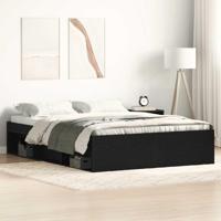 Bedframe zonder matras 140x200 cm bewerkt hout zwart eikenkleur - thumbnail