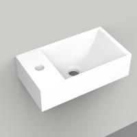 Fontein Arcqua Marble Free 40x22x12 cm Kraangat Links Mat Wit - thumbnail