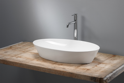 Beaux Vannes opzetwastafel ovaal 60,5x36x12 cm z/overloop