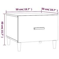 Salontafel 50x50x40 cm bewerkt hout gerookt eikenkleurig - thumbnail