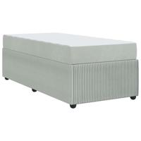 Bedframe met matras Lichtgrijs 80 x 200 cm Stof - thumbnail