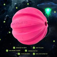 Dog Comets Ball Meteorite Roze met touw - thumbnail