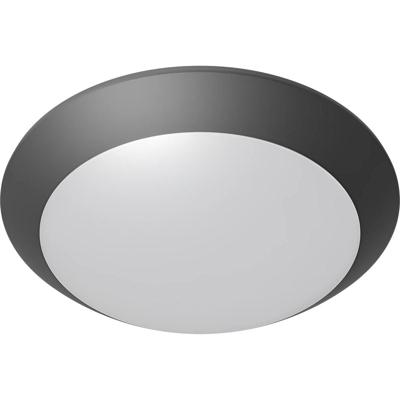 LED Plafondlamp met Sensor - Badkamerlamp - Brinton Aquin - Waterdicht IP65 - E27 Fitting - Opbouw - Rond - Antraciet