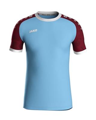 JAKO 4224K Shirt Iconic Km Kids - Zachtblauw/Wijnrood - 164