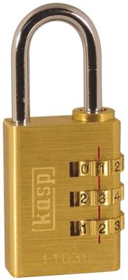 Kasp K11030D Hangslot 32 mm Goud-geel Cijferslot
