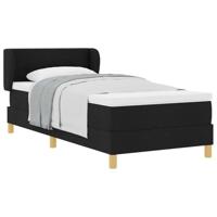 Boxspringbed met matras creme 90x200 cm stof Zwart 90 x 200 cm - thumbnail