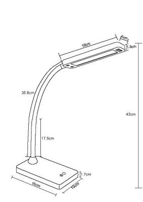Alco al-907-11 led bureaulamp dimbaar 43cm zwart 230v 6w