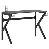 VidaXL Gamingbureau met k-vormige poten 110x60x75 cm zwart - thumbnail