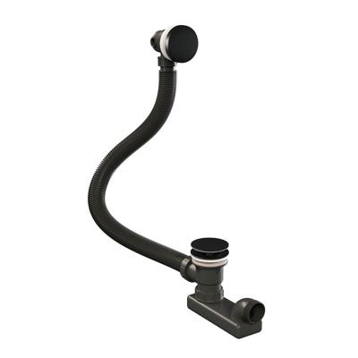 Brauer Mat Zwarte Badafvoer met Overloop Zonder Vulfunctie