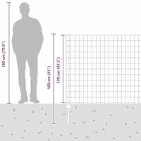 VidaXL Hek met paal grijs 1,2 x 25 m staal en pvc - thumbnail