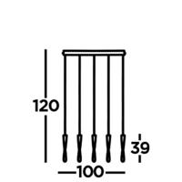 Searchlight Design 5-lichts hanglampPaddle - 8675-5BK - thumbnail