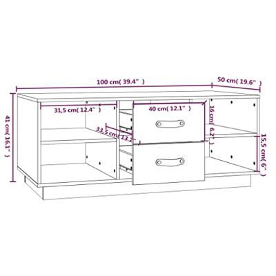 Salontafel 100x50x41 cm massief grenenhout grijs Salontafel 100x50x41 cm massief grenenhout grijs