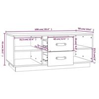 Salontafel 100x50x41 cm massief grenenhout grijs - thumbnail