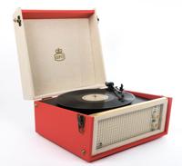 GPO Bermuda Classic Turntable USB With Removable Legs Red Cream - thumbnail