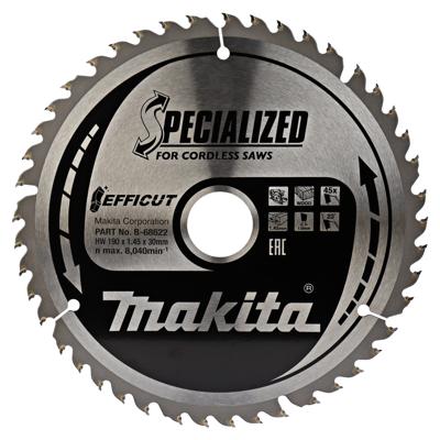 Makita Accessoires Cirkelzaagblad Hout | Efficut 190x30x1,45 45T 23g - B-68638 - B-68638 Makita Accessoires Cirkelzaagblad Hout | Efficut 190x30x1,45 45T 23g - B-68638 - B-68638