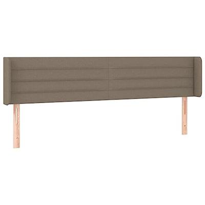 Hoofdbord met randen 203x16x78/88 cm stof taupe