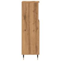 Badkamerkast 30x30x100 cm bewerkt hout artisanaal eikenkleurig - thumbnail