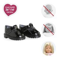 Corolle zwarte gelakte babyschoentjes voor poppen, 36cm - thumbnail
