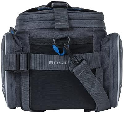 Basil sport design trunkbag - grijze fietsbagagedragertas, 7-15l, waterafstotend, voor reguliere fiets en e-bike