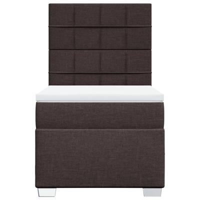 Boxspring met matras stof donkerbruin 140x200 cm - thumbnail