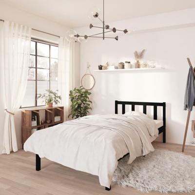 Bedframe massief grenenhout zwart 75x190 cm UK Small Single Bedframe massief grenenhout zwart 75x190 cm UK Small Single