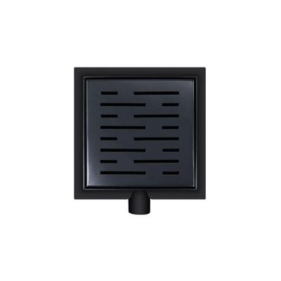 Wiesbaden doucheput met flens en zijuitlaat 20x20 cm mat zwart