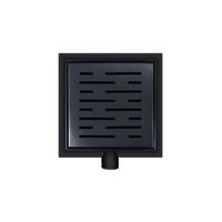 Wiesbaden doucheput met flens en zijuitlaat 20x20 cm mat zwart - thumbnail