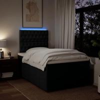 Boxspring met matras stof zwart 120x190 cm - thumbnail