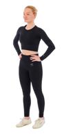 Xtreme Sportswear Dames Sportset - Sportlegging + Sport Croptop - Zwart-XL - thumbnail