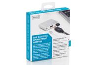Digitus DisplayPort / USB Adapter [1x USB-C 2.0 stekker - 1x DisplayPort bus, USB 2.0 bus A, USB-C bus] Aluminium, Zilver - thumbnail