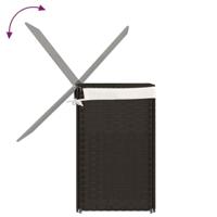 VidaXL Wasmand met 2 vakken 53x35x57 cm poly rattan donkerbruin - thumbnail